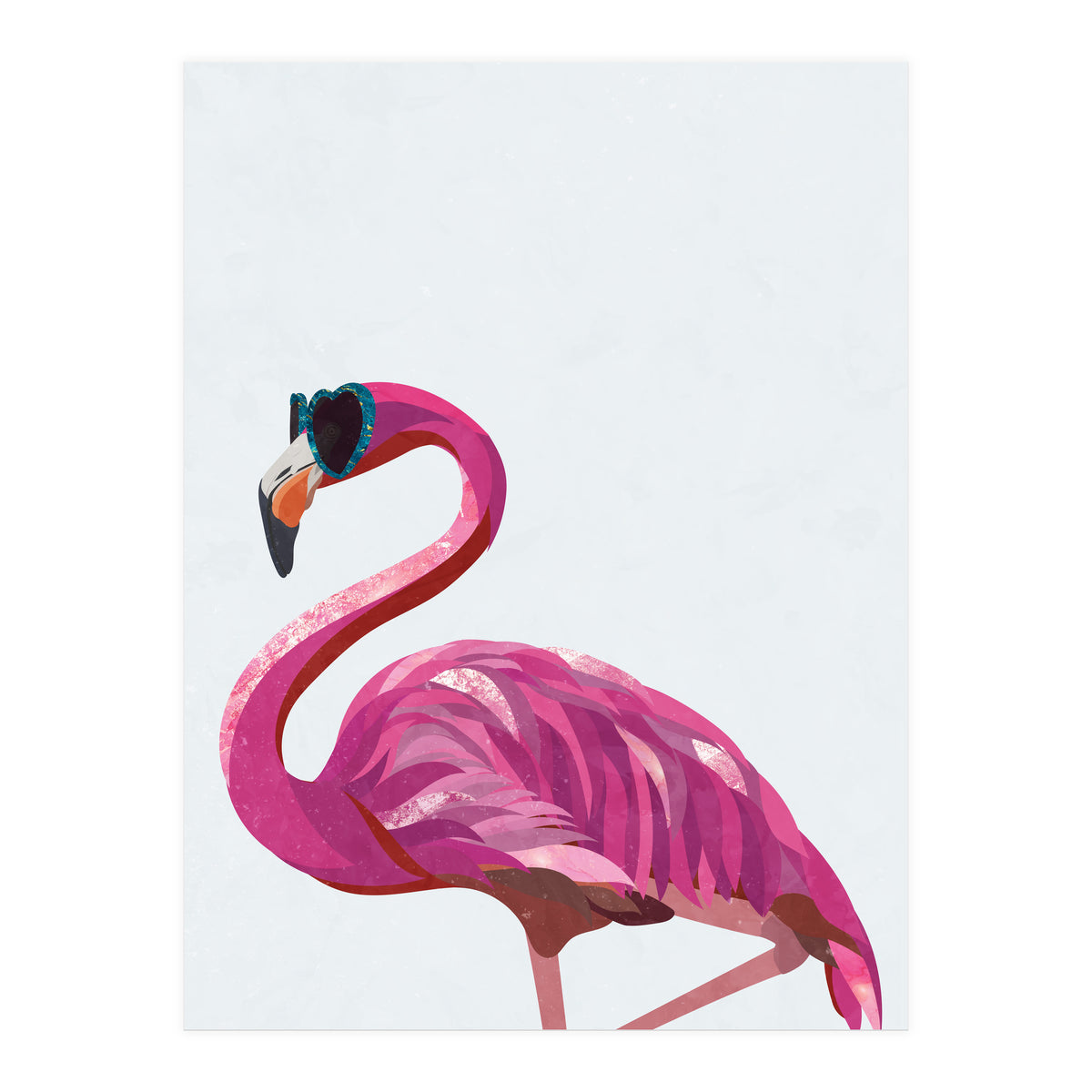 Flamingo Portrait Wearing Sunglasses (Print Only)
