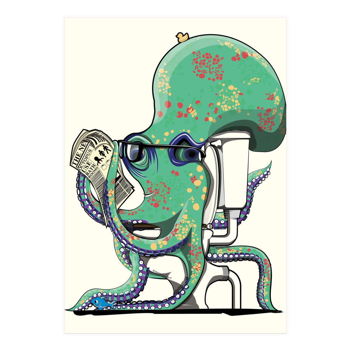 Octopus on the Toilet (Print Only)