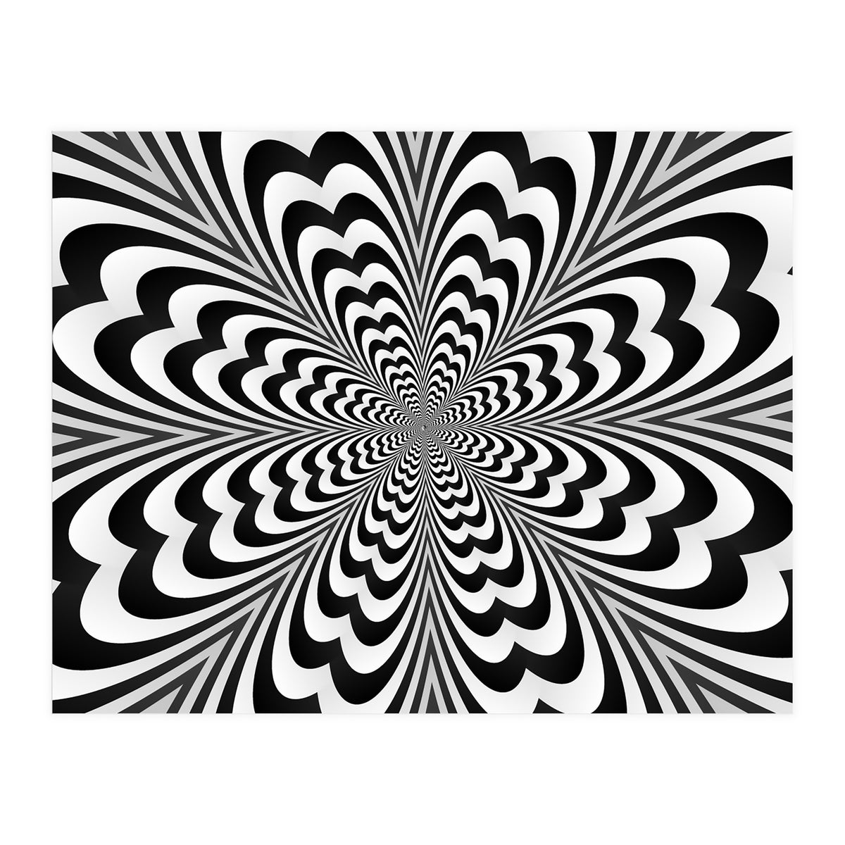Abstract Spiral Black And White Optical Illusion (Print Only)
