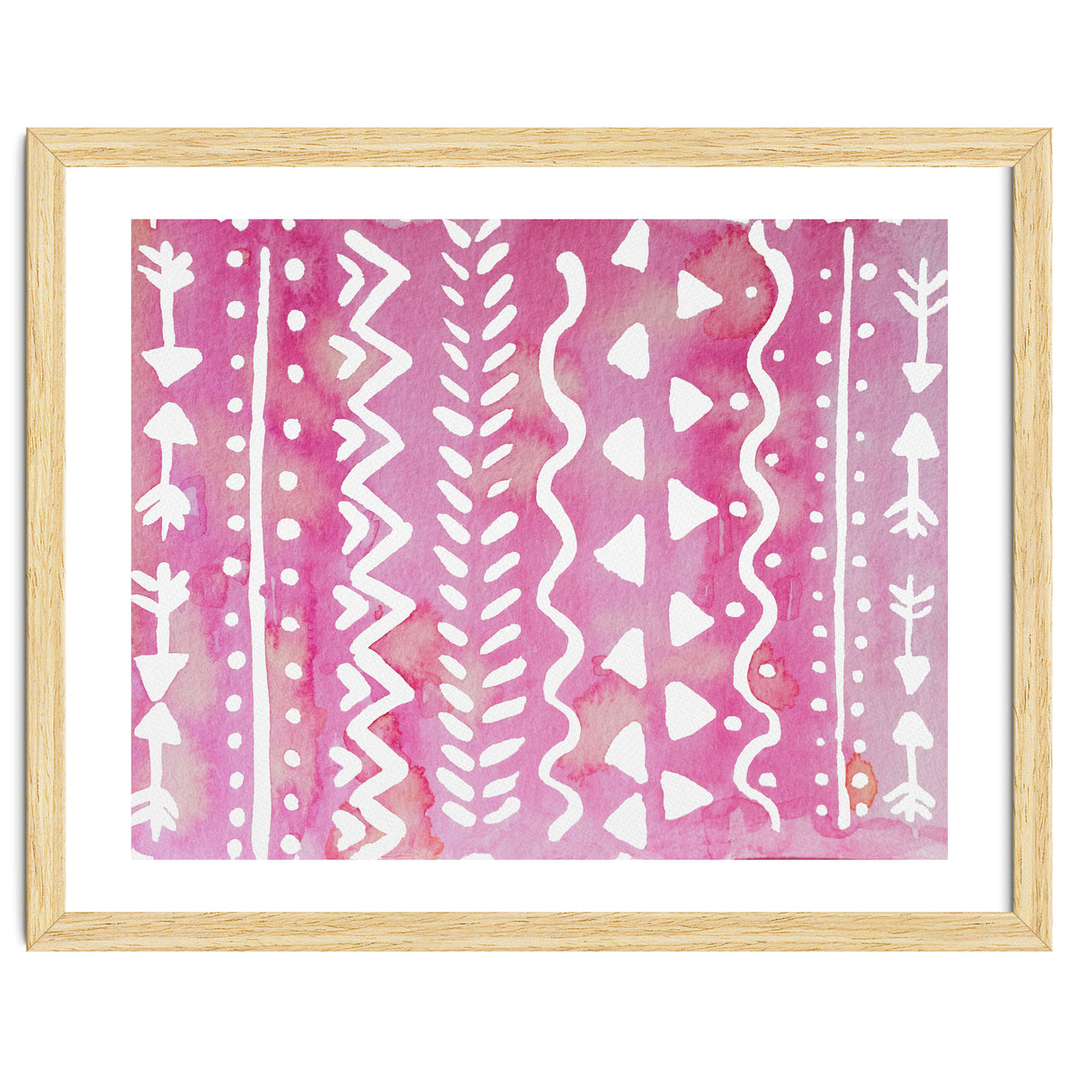 Abstract boho tribal pattern in pink