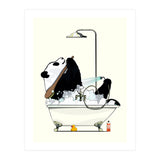 Giant Panda Bear in the Bath, funny bathroom humour (Print Only) thumbnail