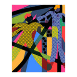 LADIES WEARING YELLOW AND BLUE PATTERNS (Print Only) thumbnail