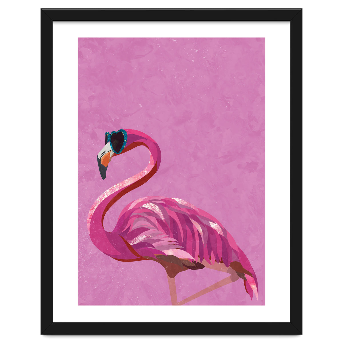 Pink Flamingo Wearing Glasses