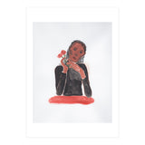 Lady with red roses (Print Only) thumbnail