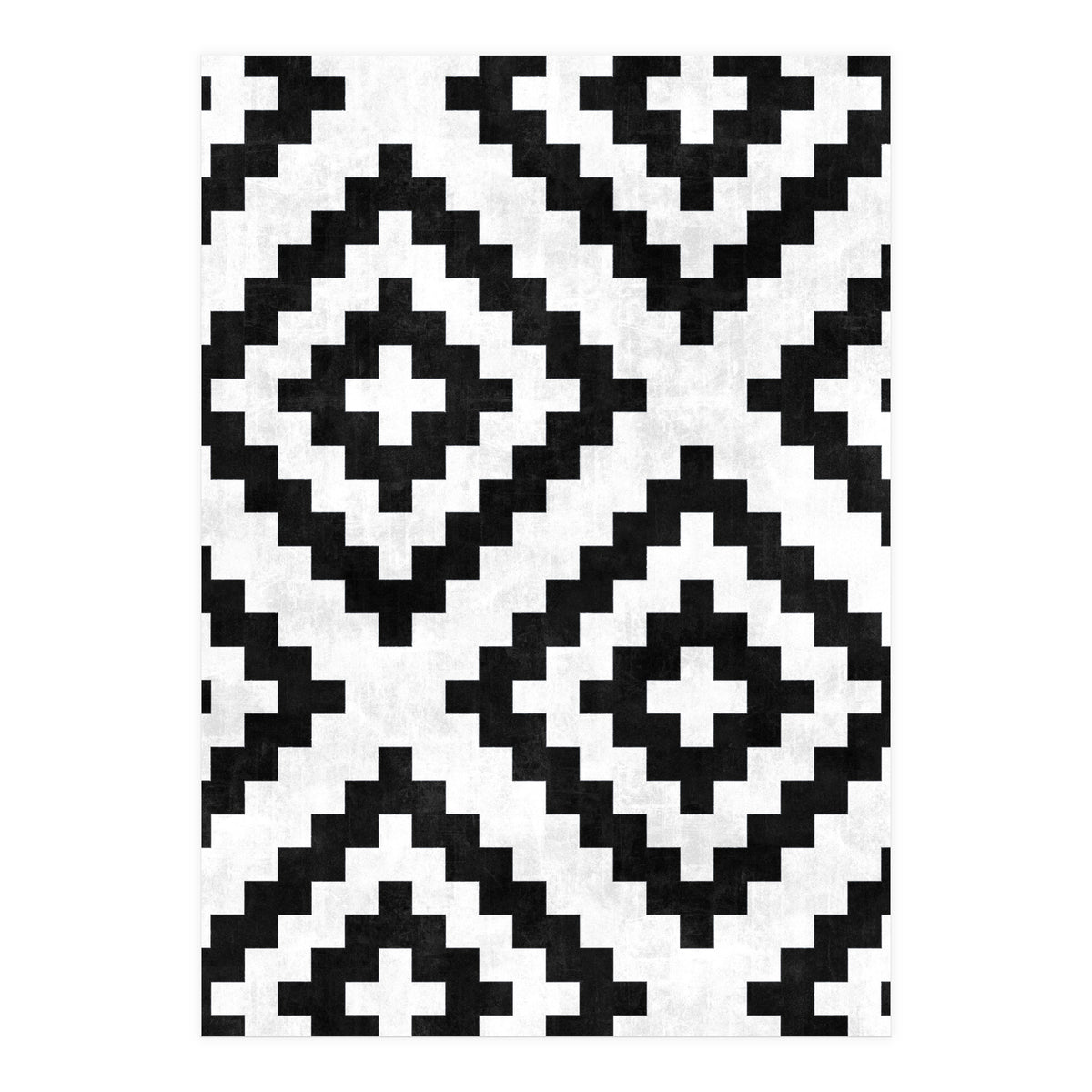 Urban Tribal Pattern No.18 - Aztec - Black and White Concrete (Print Only)