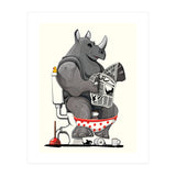 Rhinoceros on the Toilet, Funny Bathroom Humour (Print Only) thumbnail