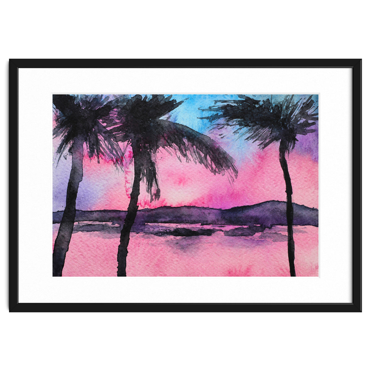 Tropical sunset || watercolor