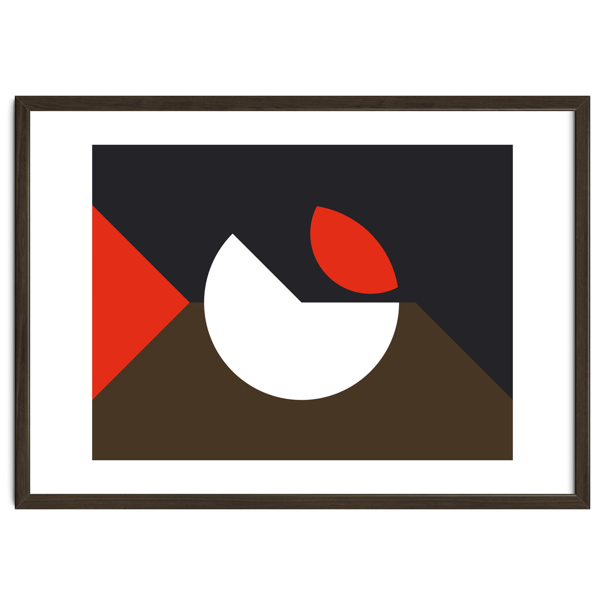 Geometric Shapes No. 10 - brown, dark blue & red