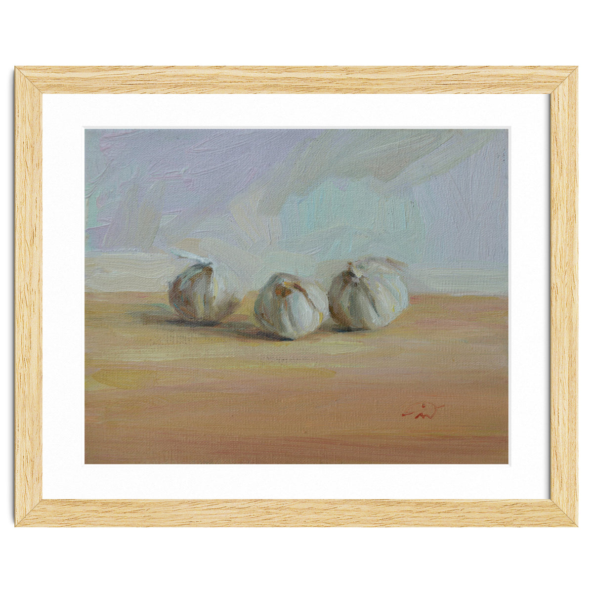 Three Garlic Globes Still Life Painting