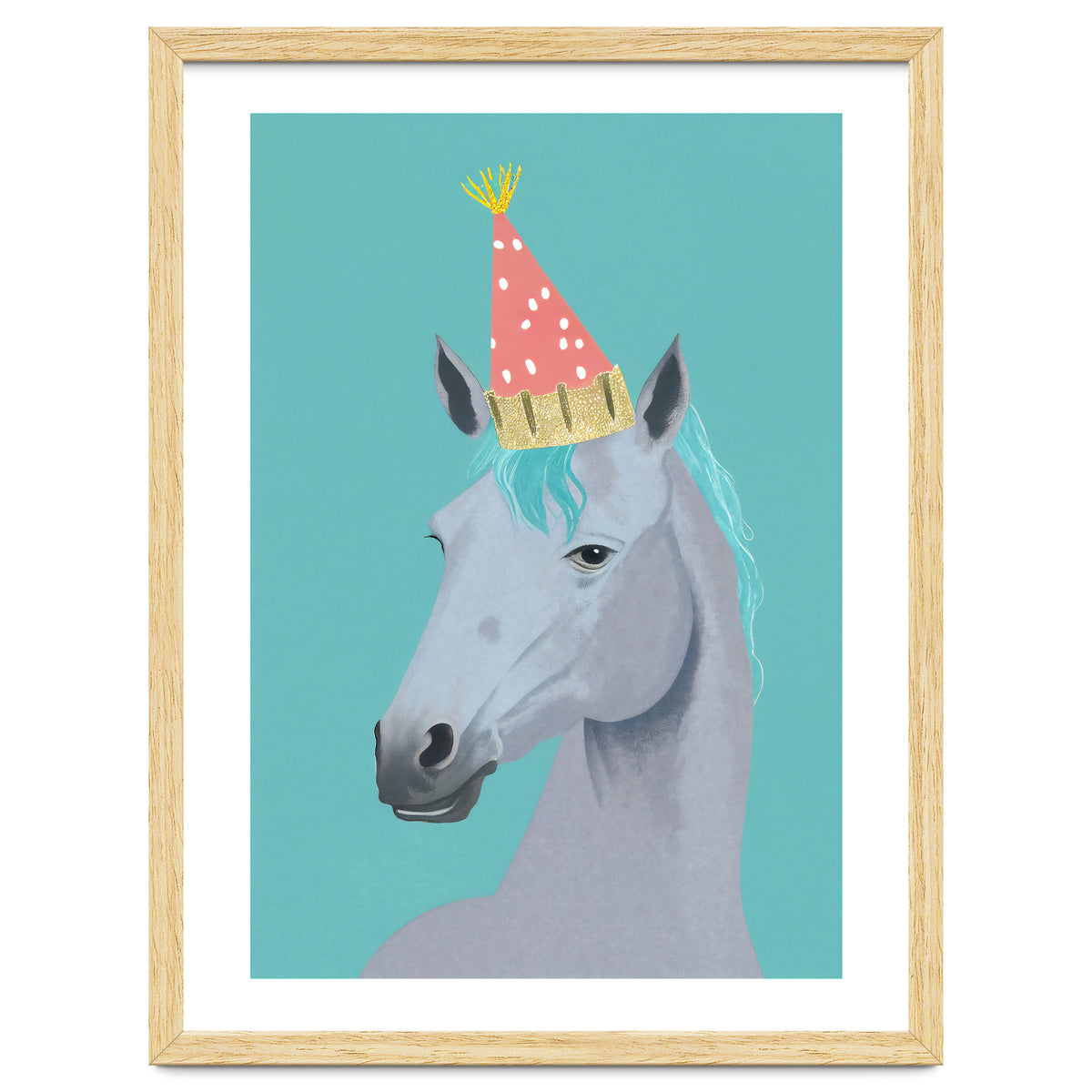 Horse with Party Hat Portrait