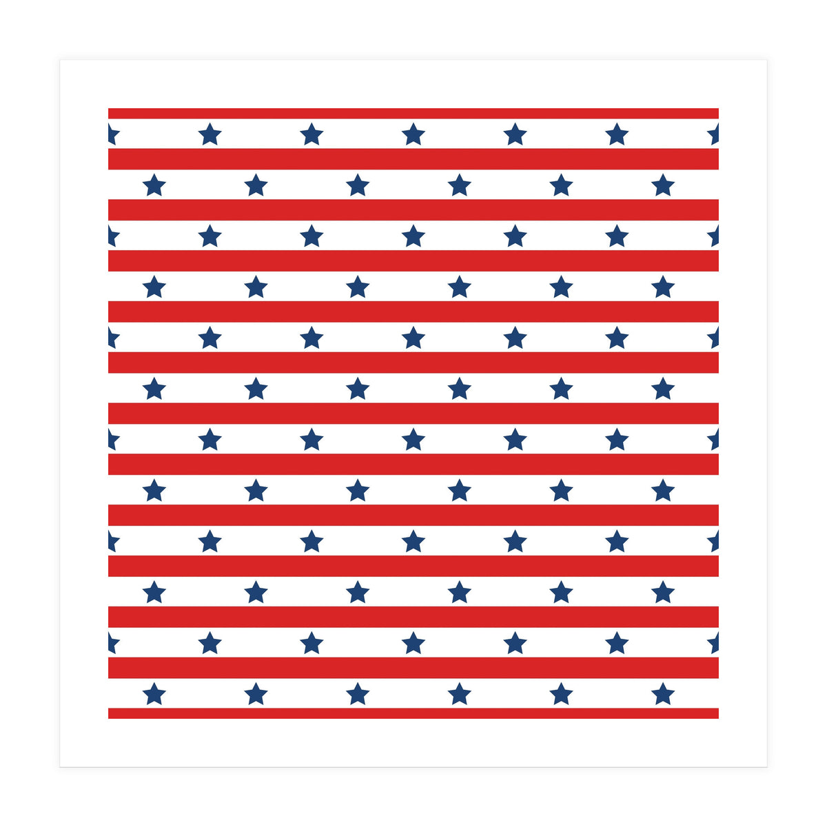 Blue And Red Stripes and stars (Print Only)