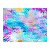 Mixed Emotions, Abstract Blue Colorful Painting, Eclectic Modern Bohemian Shapes Ocean (Print Only) thumbnail
