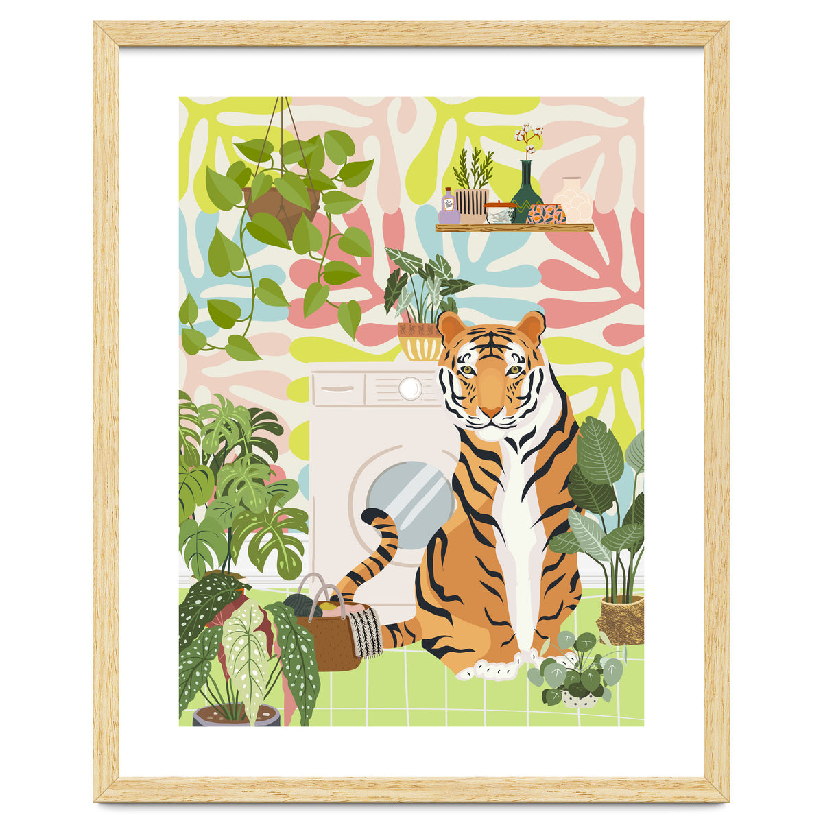 Tiger in Matisse Style Bathroom