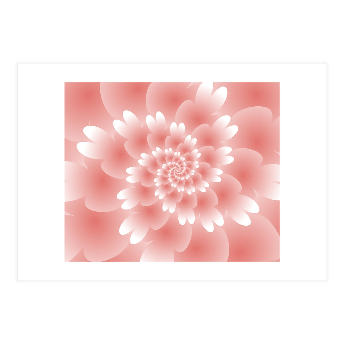 Abstract Orange Spiral Feather 3D ART (Print Only)