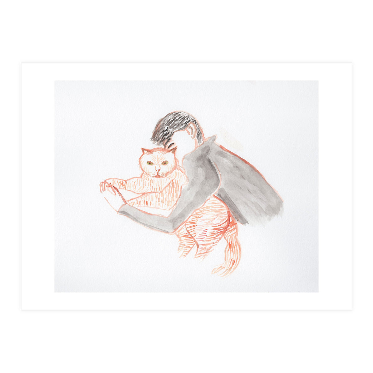 Cuddle with The Cat (Print Only)