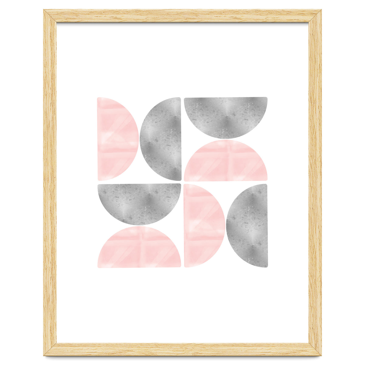 Half Moon Blush And Grey Abstract