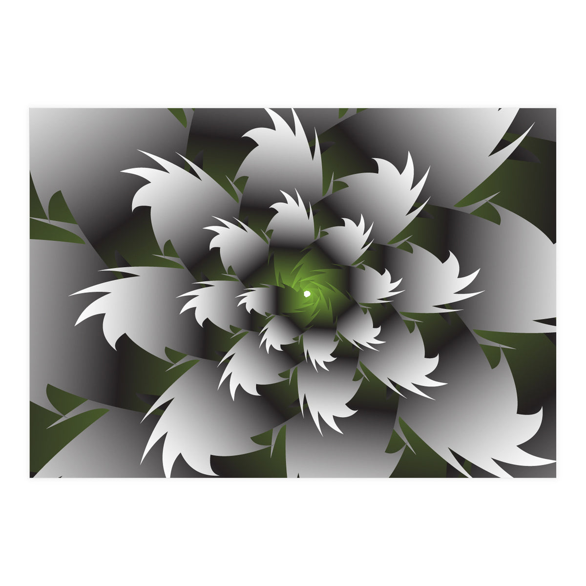 Seamless Green 3D Floral (Print Only)