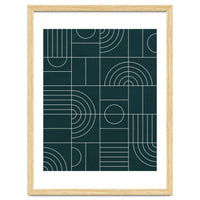 My Favorite Geometric Patterns No.26 - Green Tinted Navy Blue