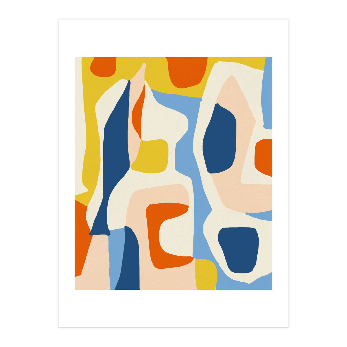 Me & Mine, Abstract Bohemian Pastel Shapes Painting, Eclectic Colorful Graphic Design (Print Only)