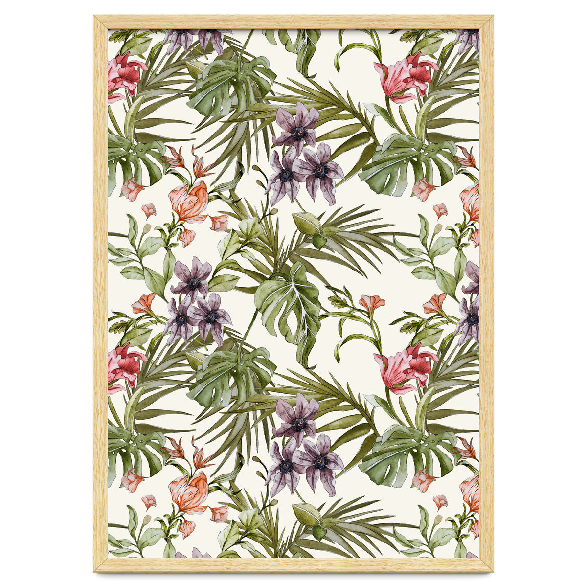 Watercolor tropical foliage