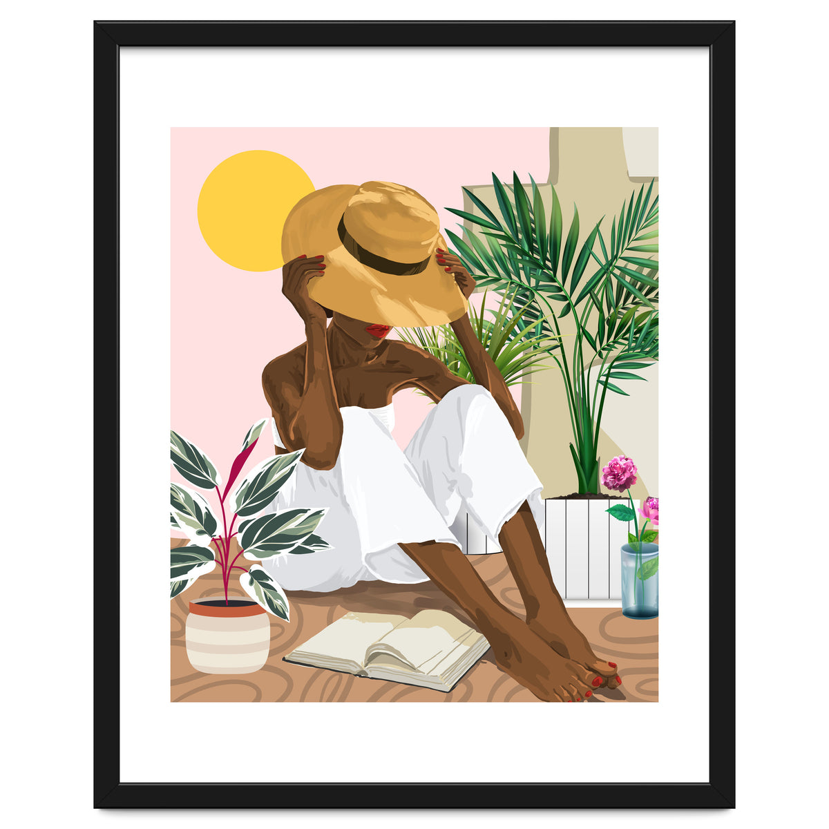 Summer Reading | Modern Bohemian Black Woman Travel | Beachy Vacation Book Reader