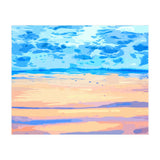 Sunset On The Shore | Beach Pastel Scenic Nature | Sea Ocean Landscape Painting (Print Only) thumbnail