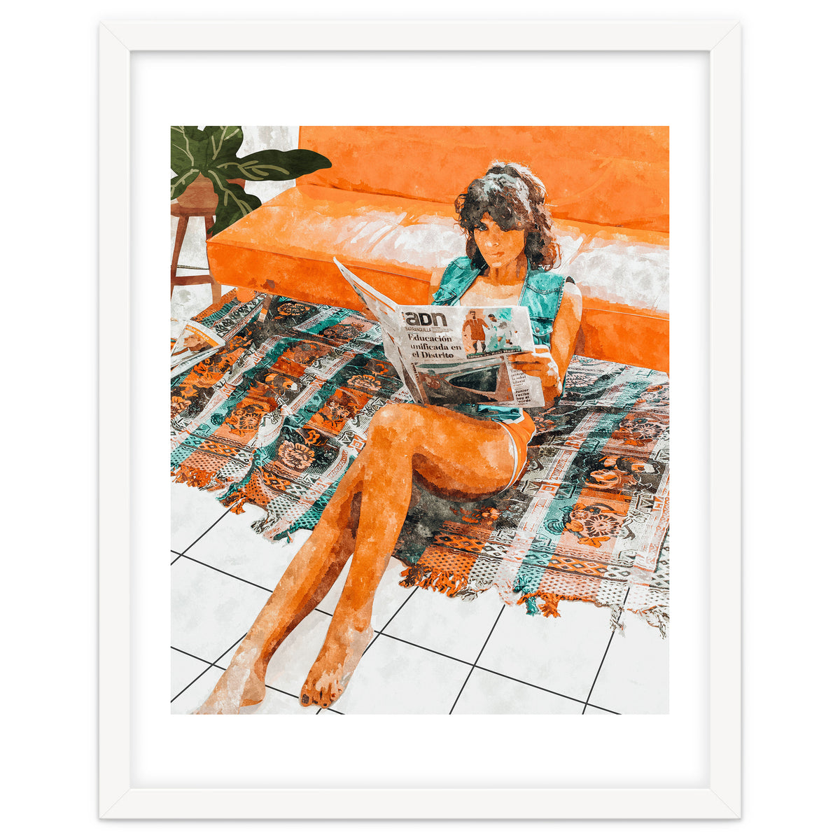 The Gossip Column | Modern Bohemian Woman Hippie Décor | Staycation Fashion Painting