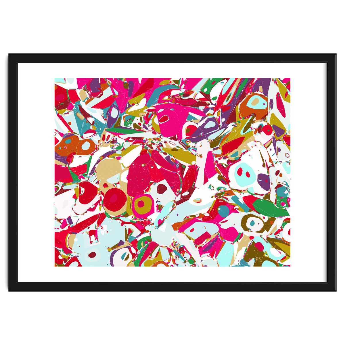 Abstract Emotion, Modern Contemporary Shapes, digital Painting, Eclectic Pop of Color Bohemian Illustration