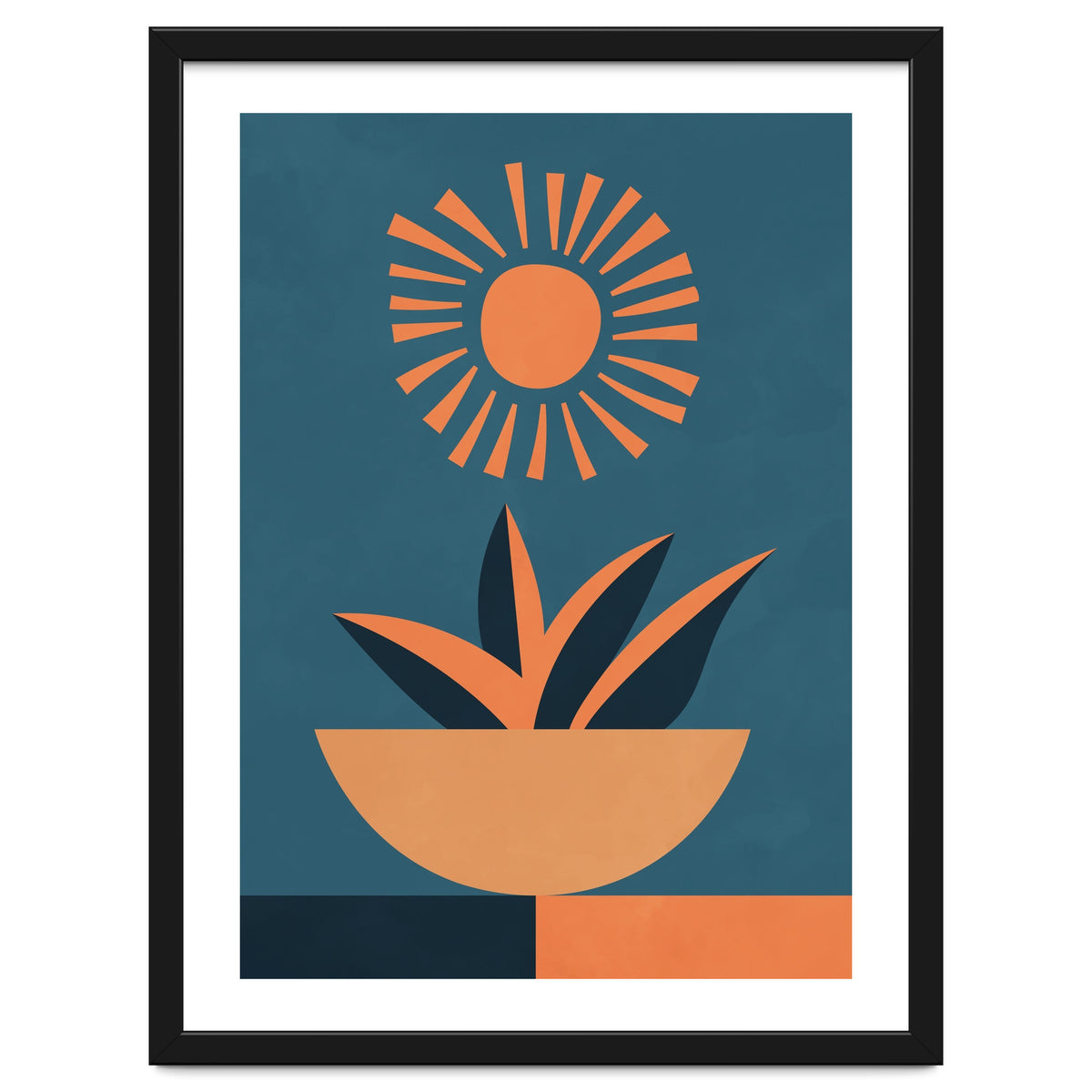 Retro Boho Botanical Sun Plant
