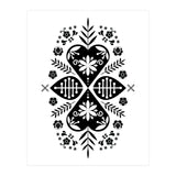 Scandinavian Folk Pattern Monochrome (Print Only) thumbnail
