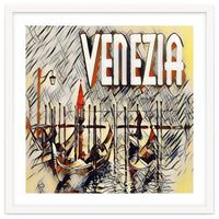 Venezia Vintage Art Gondolas sketch