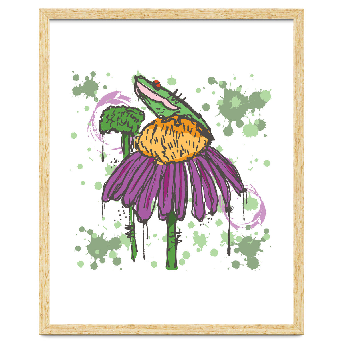 Frog On Flower sketch