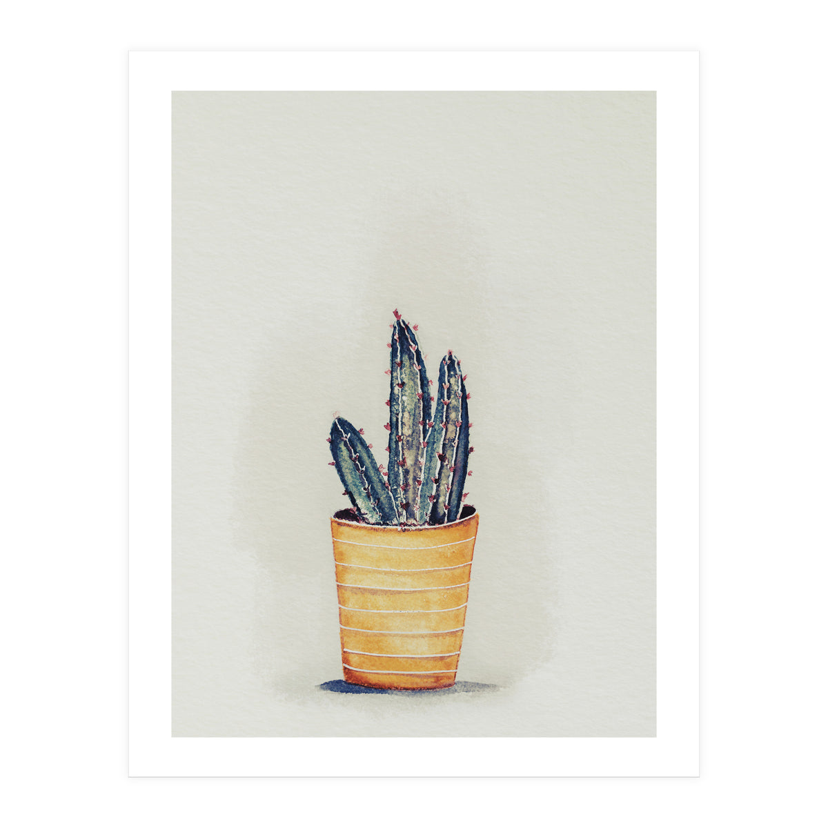 Cactus in yellow pot (Print Only)
