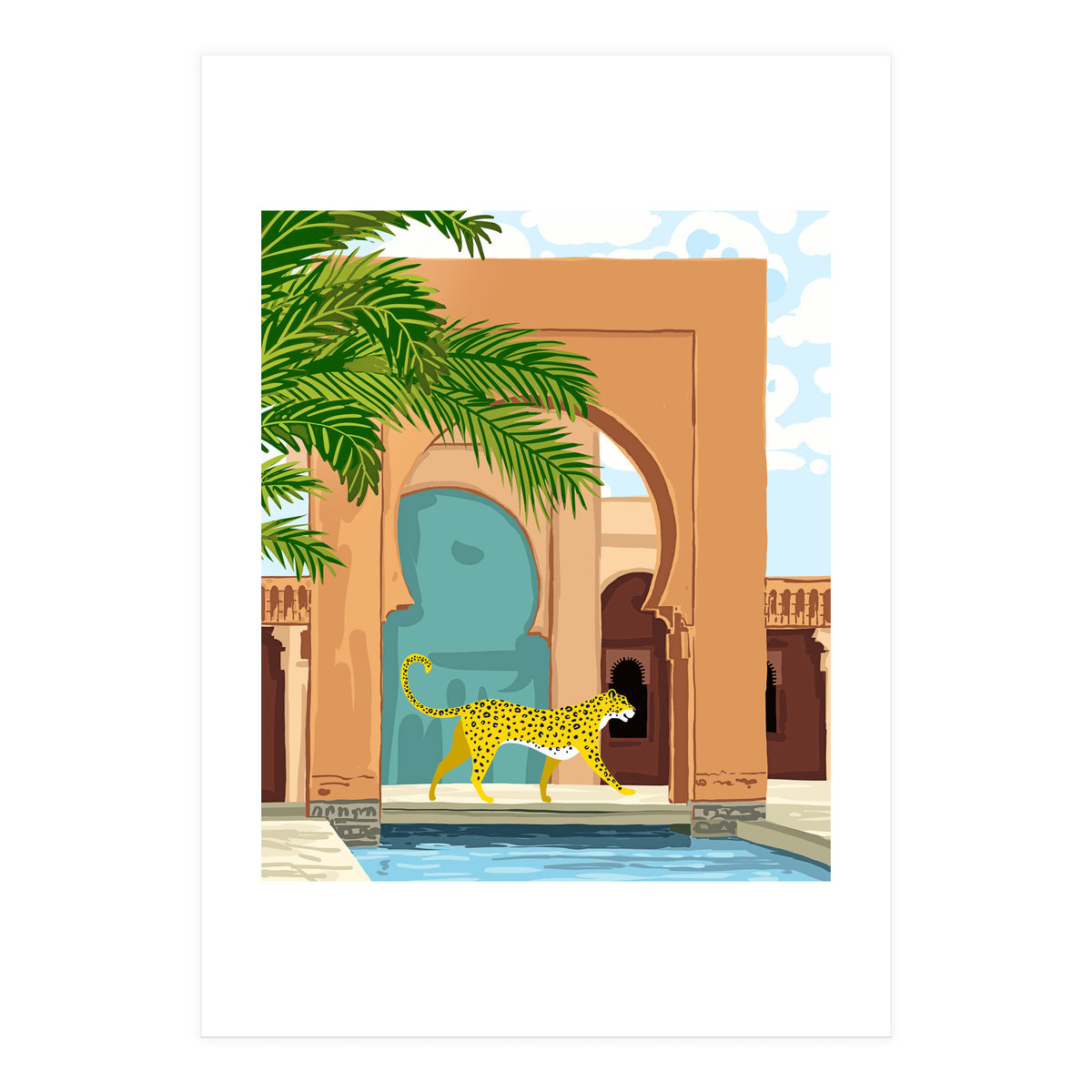 Cheetah under the Moroccan arch (Print Only)