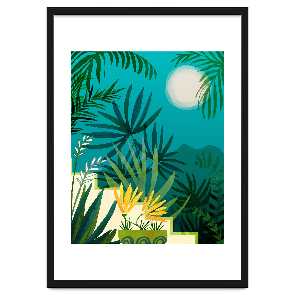 Rainforest With Moonlight