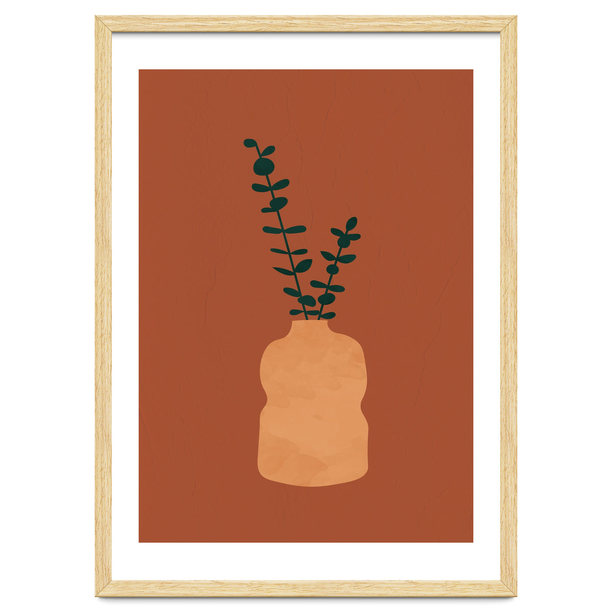 Terracotta Earth Tones Wall Decor Pottery Plant II