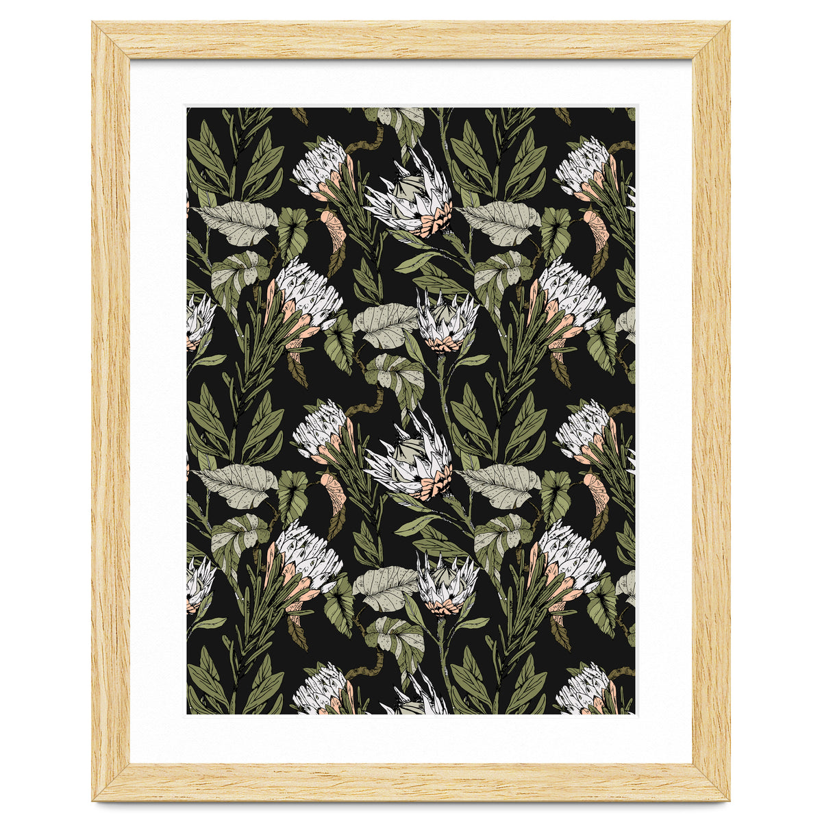 Dark pattern botanical boho