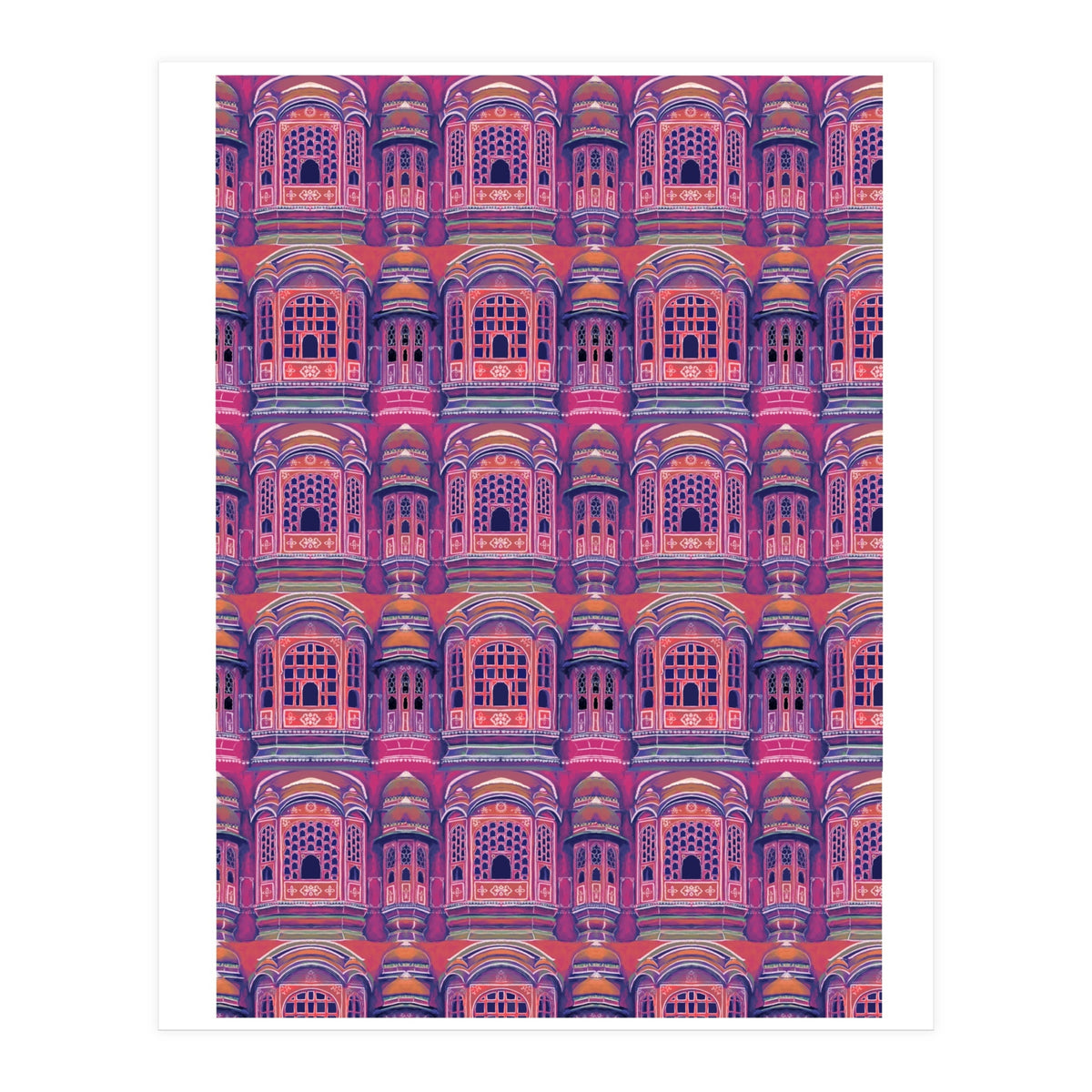 Hawa Mahal (Wind Palace) Retro - India (Print Only)