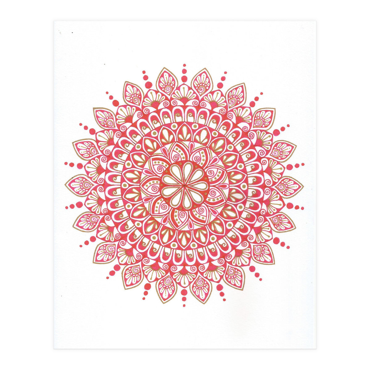 Red & Gold Mandala 2 (Print Only)