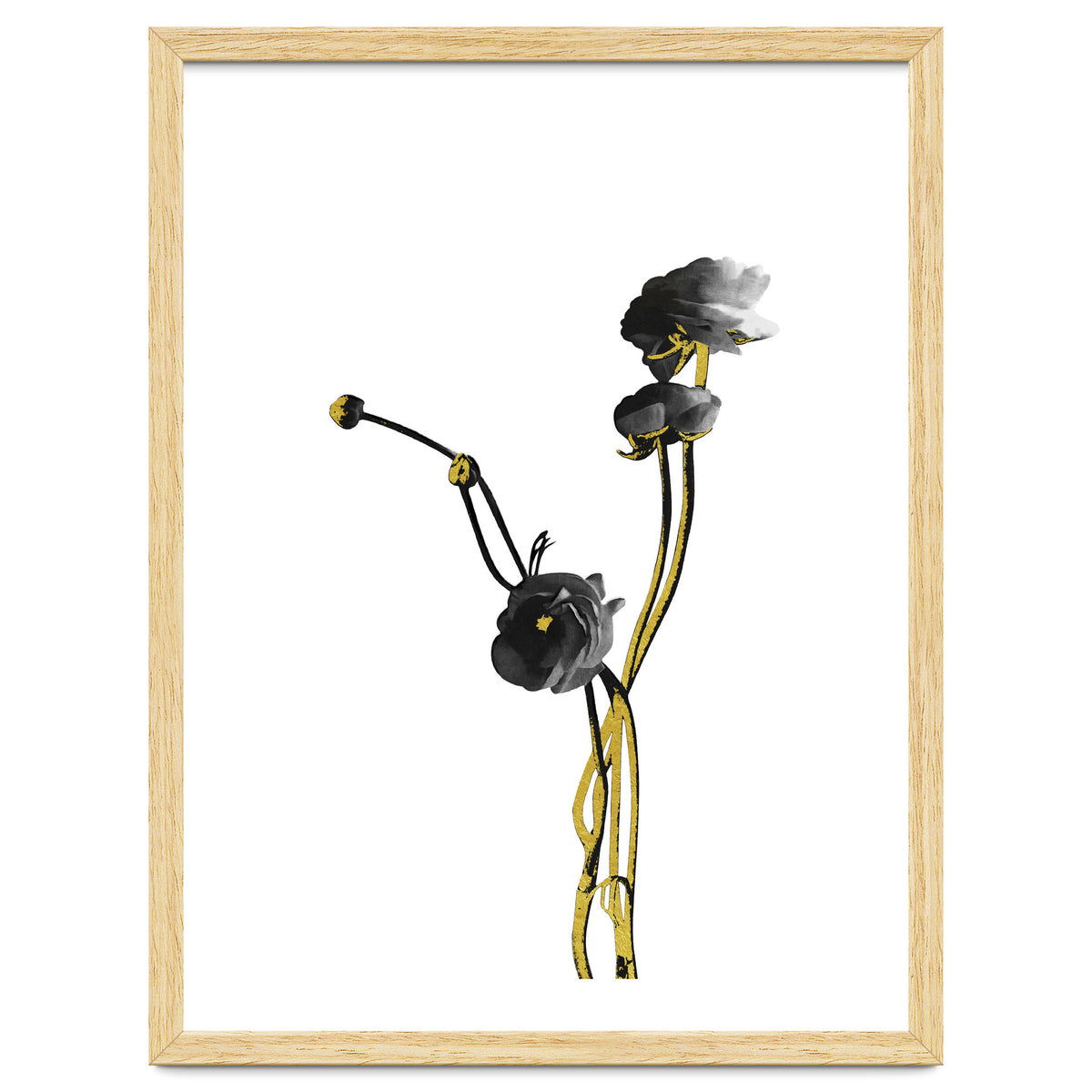 Flower Minimal Black And Gold 04