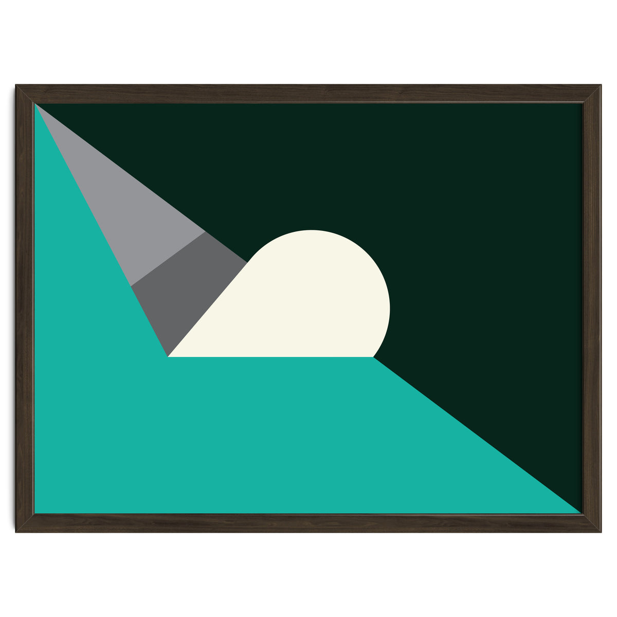 Geometric Shapes No. 56 - teal, grey & black