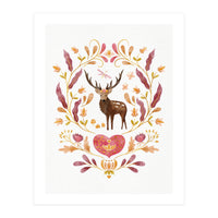 Floral Stag | Earthy Colours (Print Only)