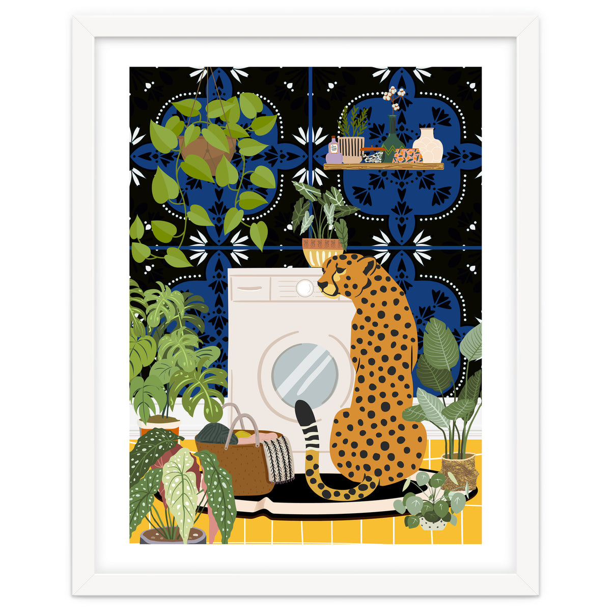 Cheetah in Moroccan Style Laundry Room