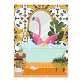 Flamingo Bathing in Moroccan Style Bathroom (Print Only) thumbnail