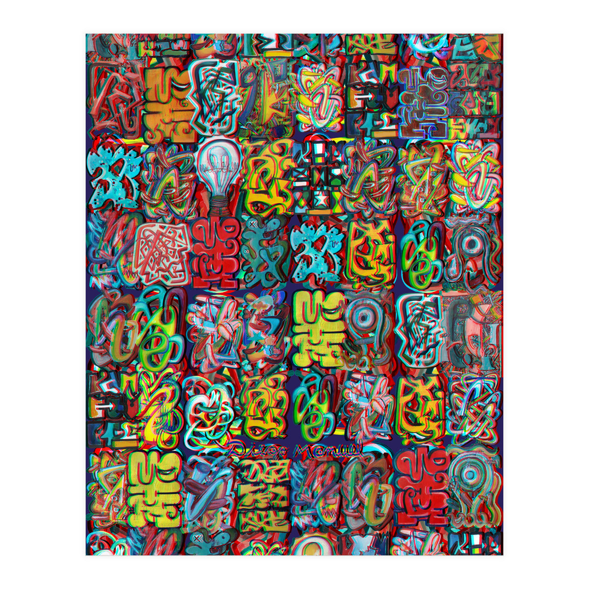 Formas 14 34 3d And Graffiti 6 (Print Only)