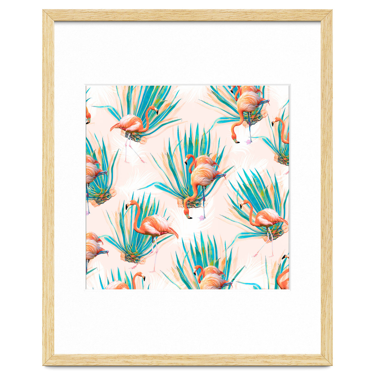 Anaglyph Flamingos with cactus