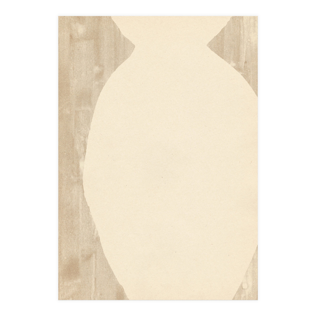 Creame tone vase silhouette (Print Only)