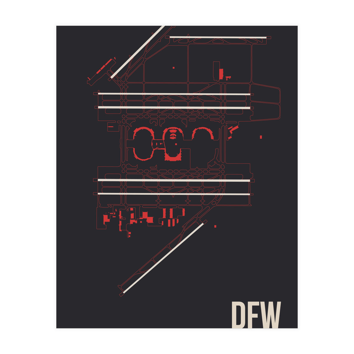 Dallas/Fort Worth Airport Layout (Print Only)