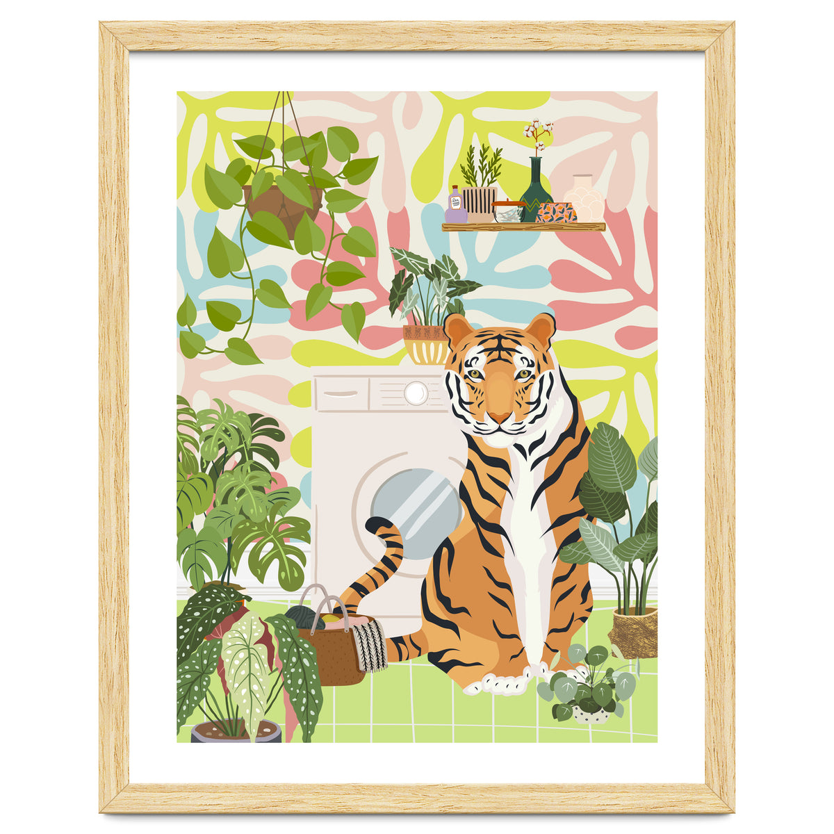 Tiger in Matisse Style Bathroom
