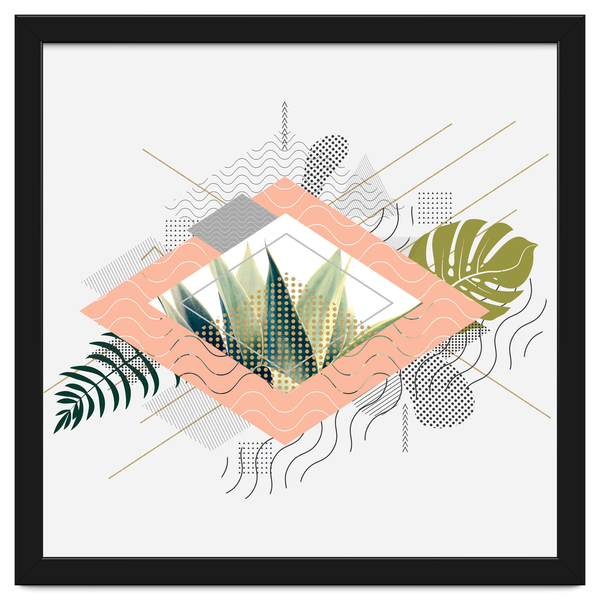 Abstract geometrical and botanical shapes I